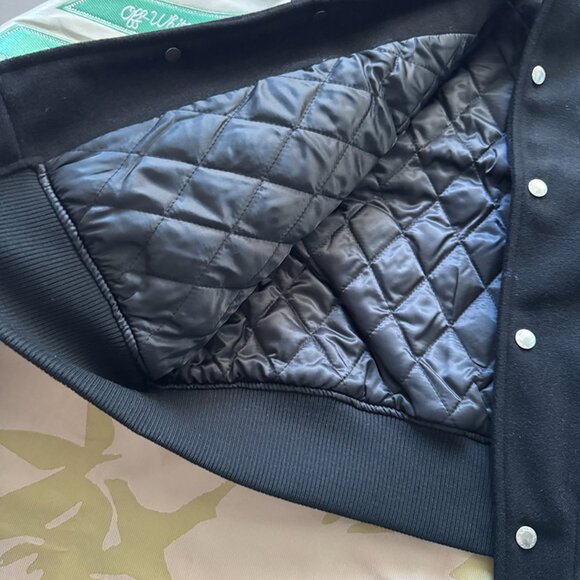 Crocodile Wool Leather Varsity Jacket - Picture 10 of 12